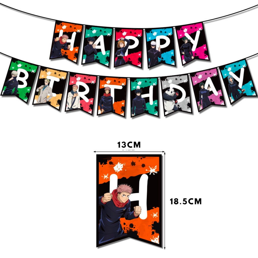 JUJUTSU KAISEN Anime Cartoon Themed Birthday Balloon Set [READY STOCK IN SG]