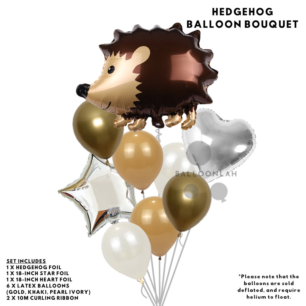 🌳 WOODLAND Animal Bunny Squirrel Hedgehog Balloon Bouquet [READY STOCK IN SG]