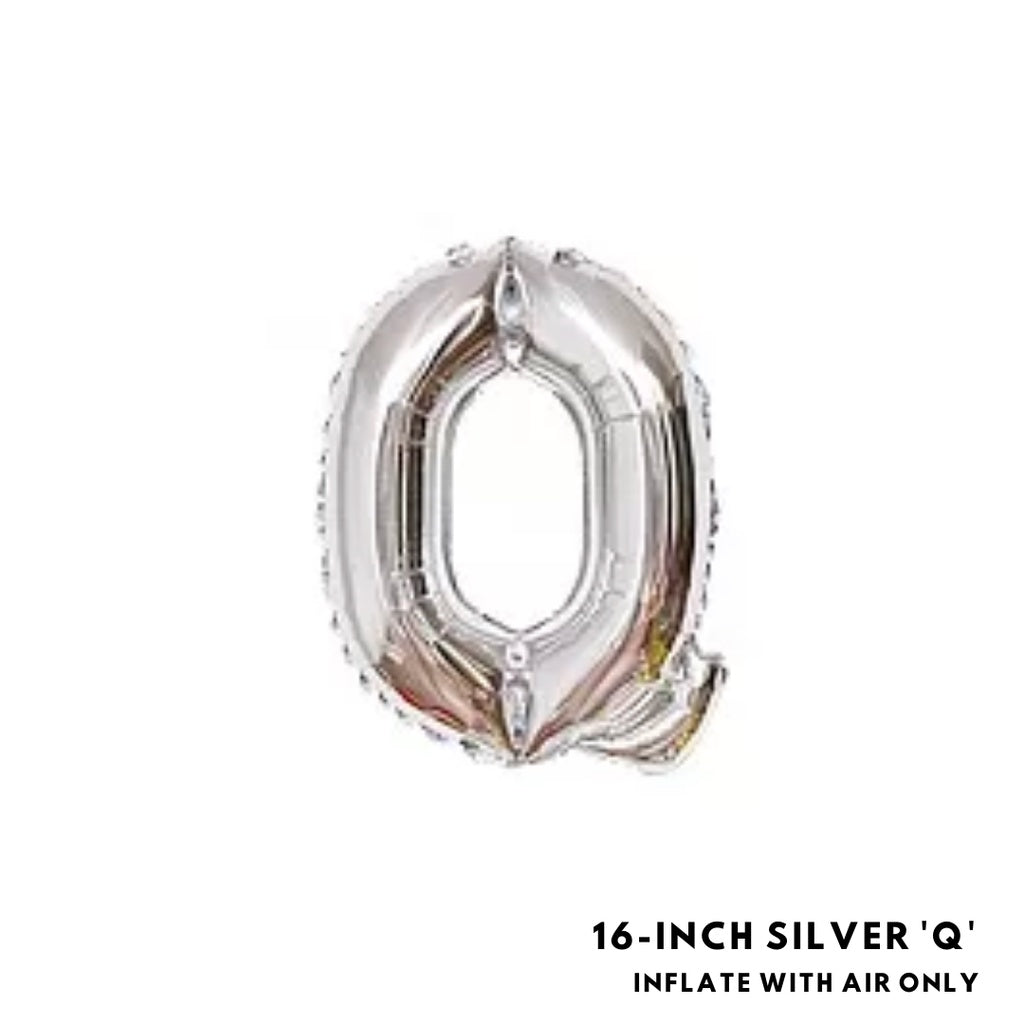 16-inch Silver Letter Foil Number Foil Balloons Air [READY STOCK IN SG]