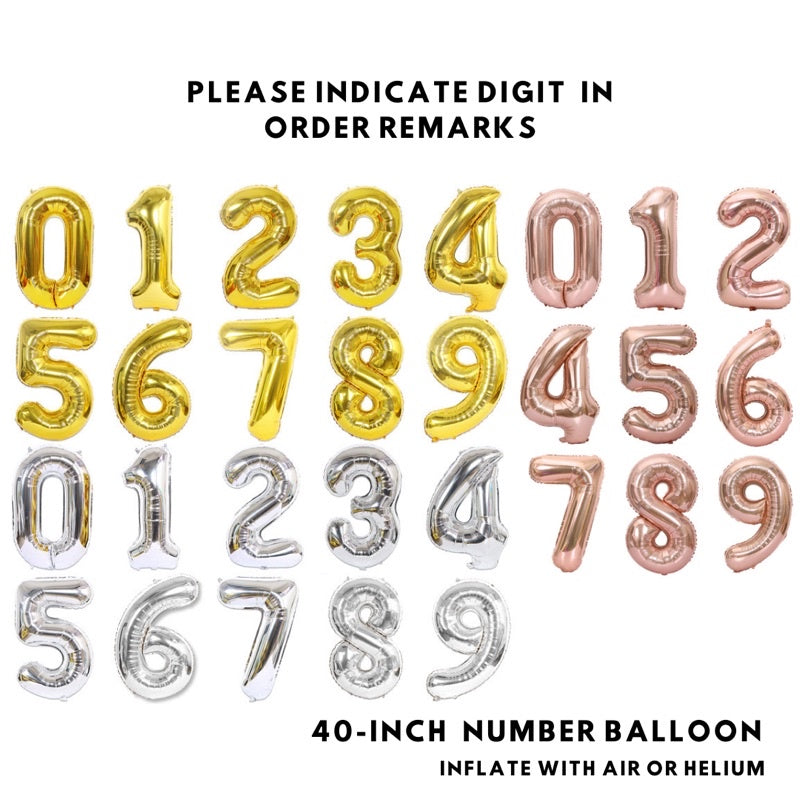 Number Foil Balloons 16-inch 40-inch Helium Air [READY STOCK IN SG]