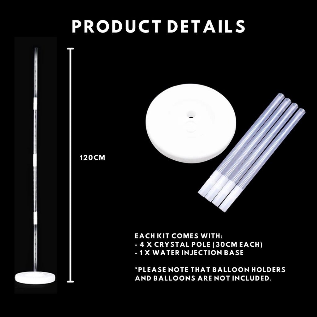 Balloon Column Balloon Stand 120CM Crystal Pole Balloon Holder Stick [READY STOCK IN SG]