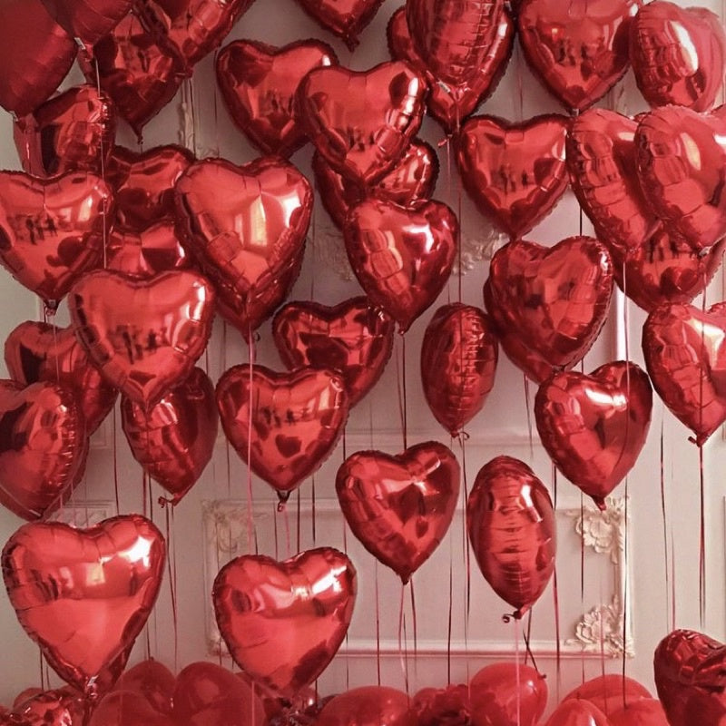❤️ 18-inch HEART Foil Balloons Love Wedding Proposal Decoration [Ready Stock in SG]