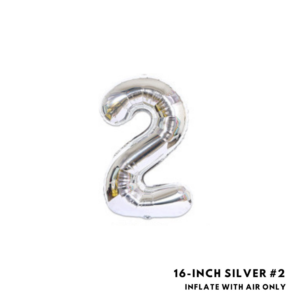 16-inch Silver Letter Foil Number Foil Balloons Air [READY STOCK IN SG]