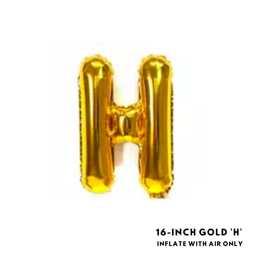 16-inch Gold Letter Foil Number Foil Balloons Air [READY STOCK IN SG]
