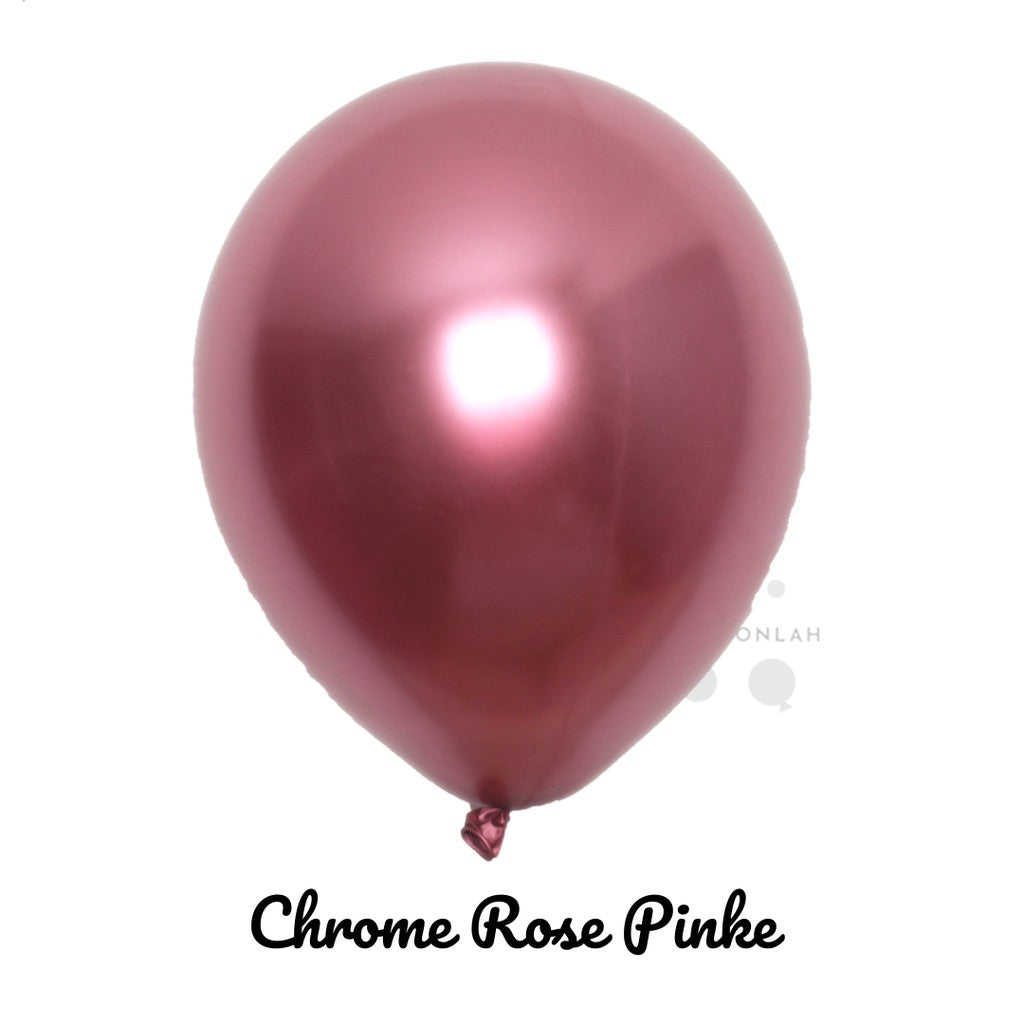 12" METALLIC Chrome Colour Helium Latex Balloons [READY STOCK IN SG]