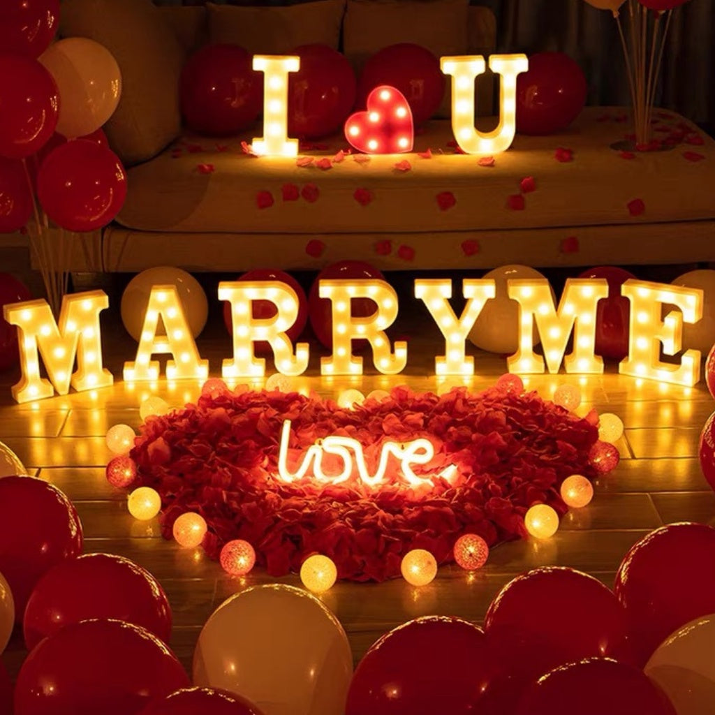 ✨WEDDING PROPOSAL LED Lights Letters Decoration [READY STOCK IN SG]