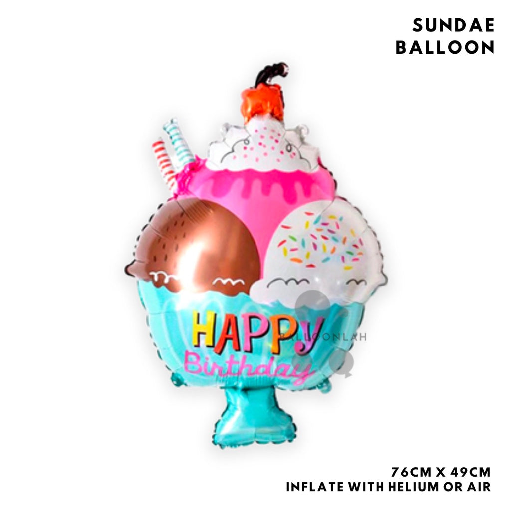 Donut Ice Cream Pizza Popcorn Foil Balloon Garland Birthday Decoration [READY STOCK IN SG]