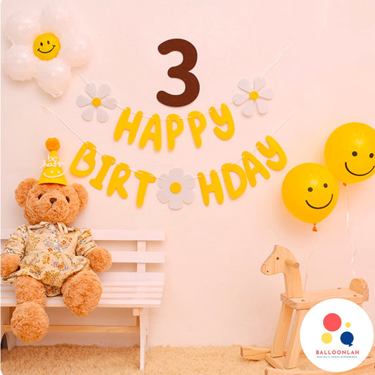 🌼 DAISY Vintage Colour Retro Colour Balloon Garland Birthday Decoration [READY STOCK IN SG]