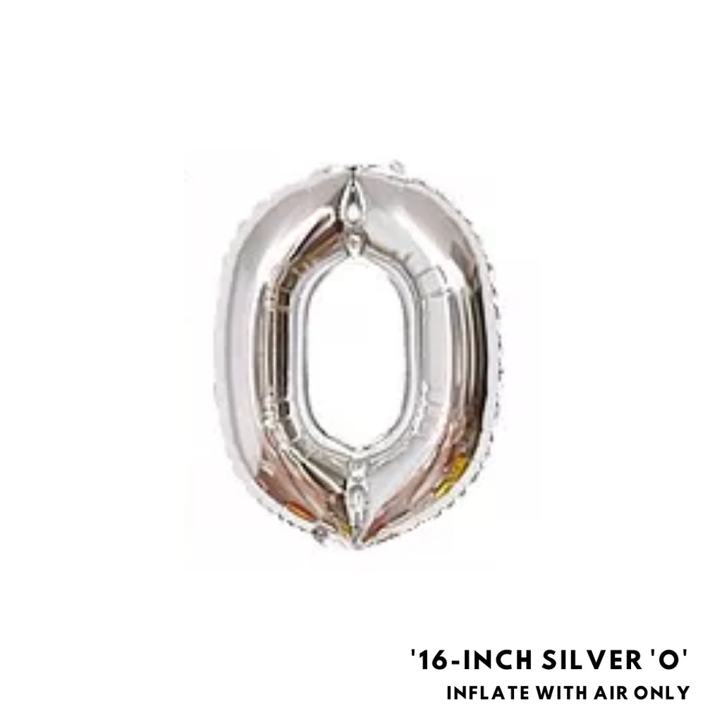 16-inch Silver Letter Foil Number Foil Balloons Air [READY STOCK IN SG]