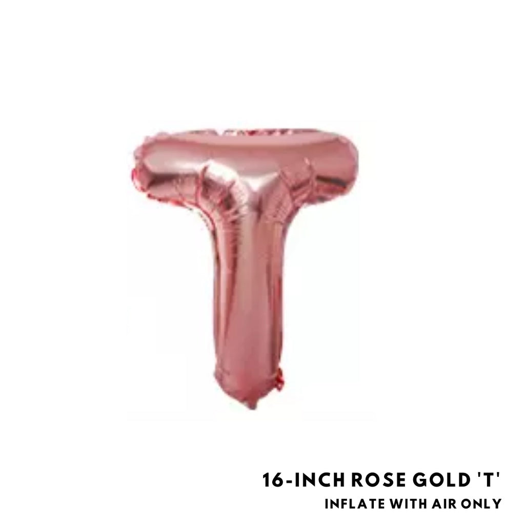 16-inch Rose Gold Letter Foil Number Foil Balloons Air [READY STOCK IN SG]