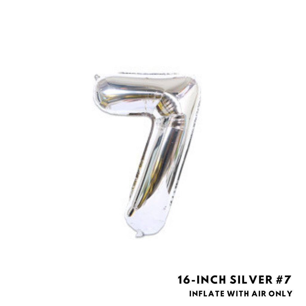 16-inch Silver Letter Foil Number Foil Balloons Air [READY STOCK IN SG]