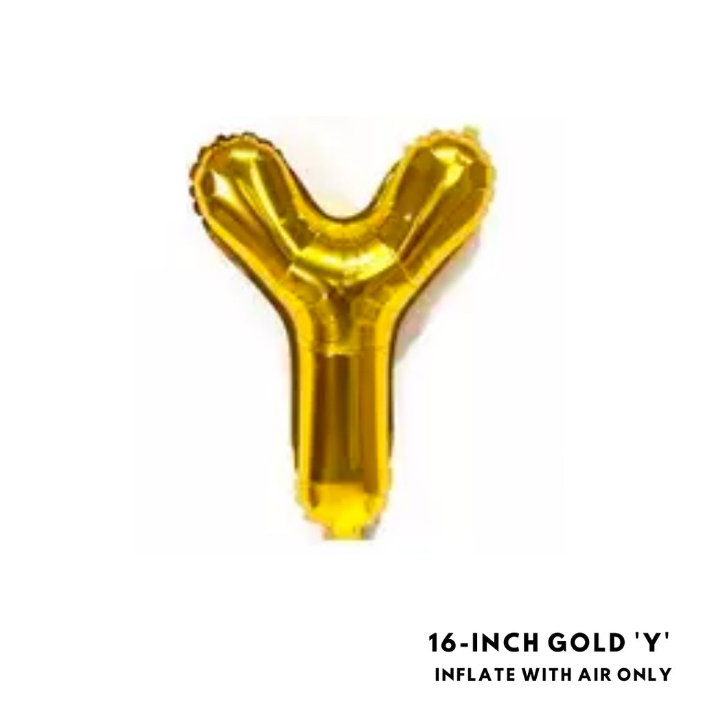 16-inch Gold Letter Foil Number Foil Balloons Air [READY STOCK IN SG]