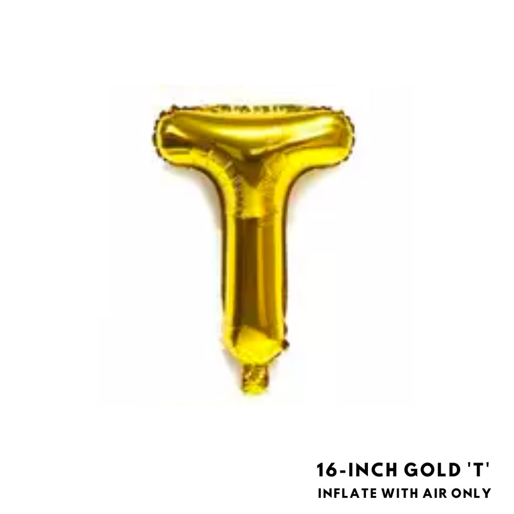 16-inch Gold Letter Foil Number Foil Balloons Air [READY STOCK IN SG]
