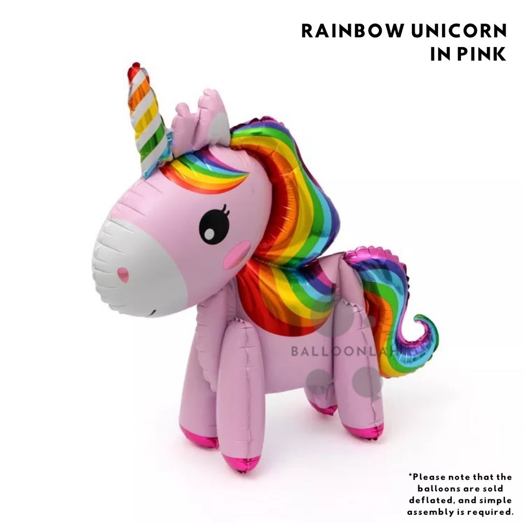 3D Standing Unicorn Foil Balloon Airwalker Birthday Party Decoration Unicorn [READY STOCK IN SG]