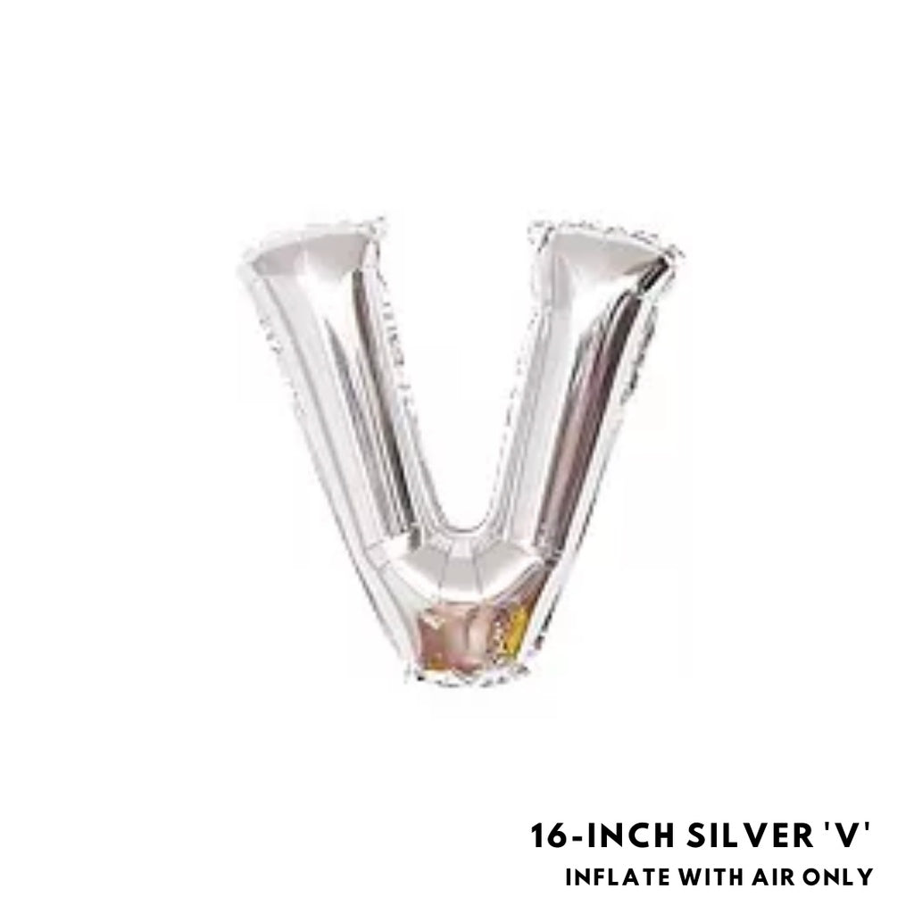 16-inch Silver Letter Foil Number Foil Balloons Air [READY STOCK IN SG]