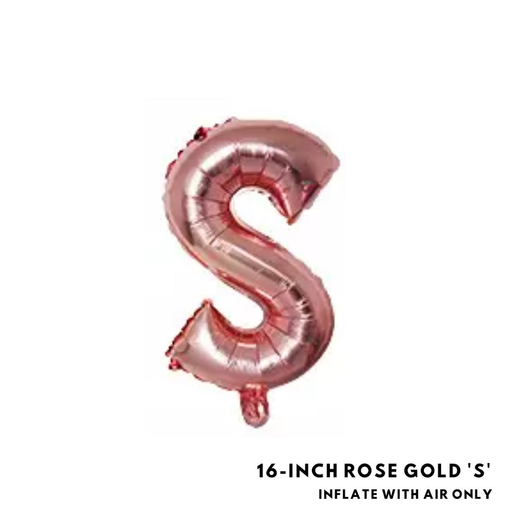 16-inch Rose Gold Letter Foil Number Foil Balloons Air [READY STOCK IN SG]