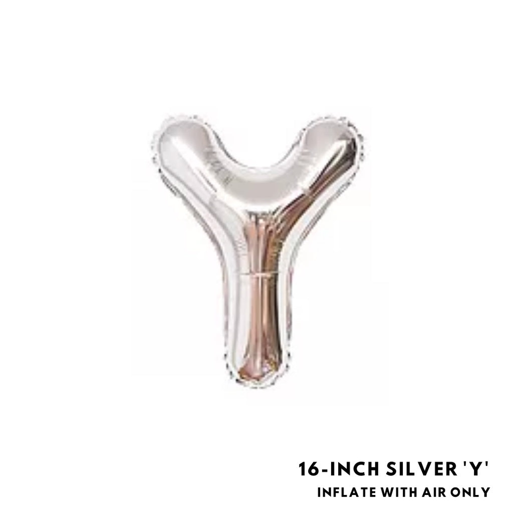 16-inch Silver Letter Foil Number Foil Balloons Air [READY STOCK IN SG]