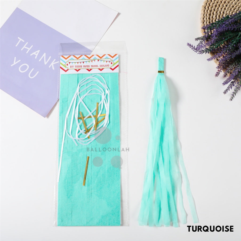 Paper Tassel Garland DIY Birthday Decoration Tissue Paper Garland [READY STOCK IN SG]
