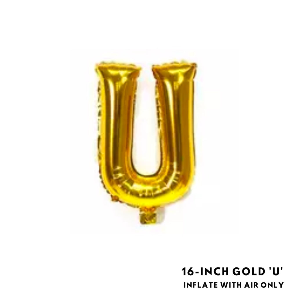 16-inch Gold Letter Foil Number Foil Balloons Air [READY STOCK IN SG]