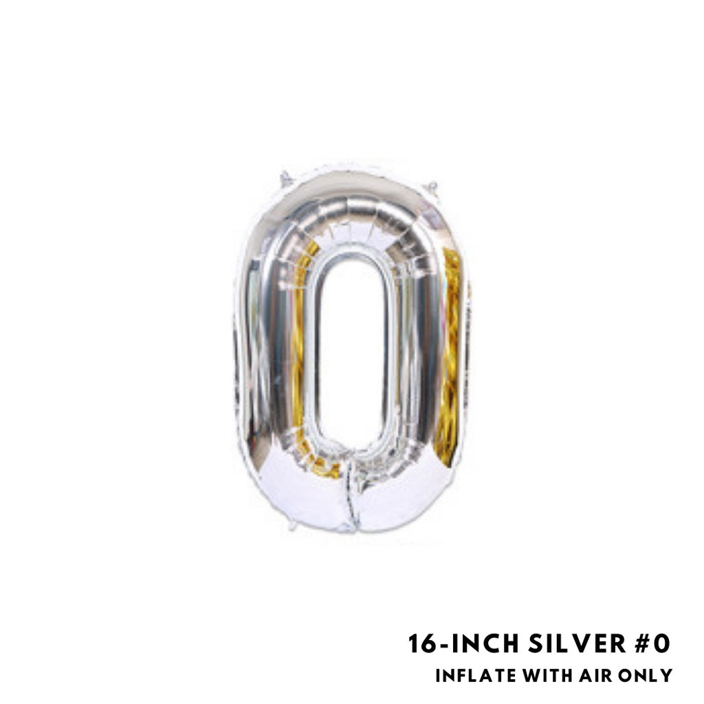 16-inch Silver Letter Foil Number Foil Balloons Air [READY STOCK IN SG]