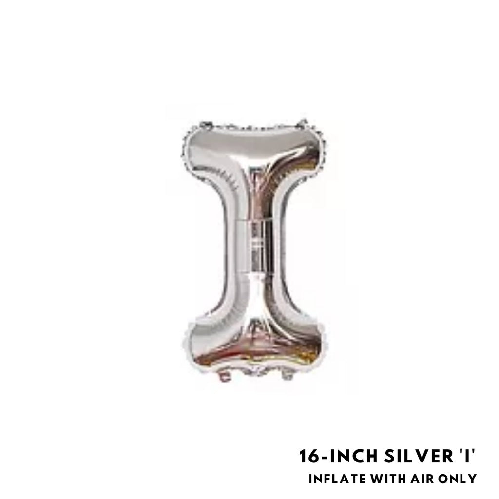 16-inch Silver Letter Foil Number Foil Balloons Air [READY STOCK IN SG]