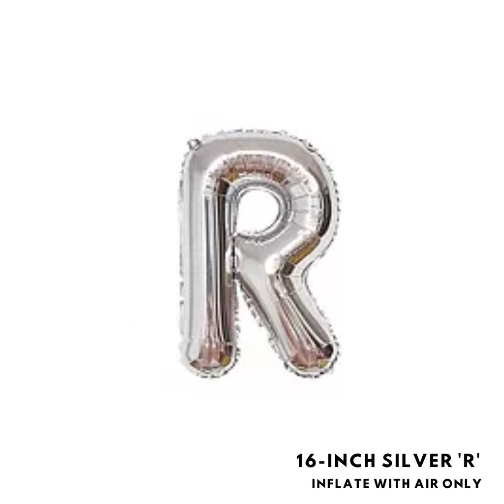 16-inch Silver Letter Foil Number Foil Balloons Air [READY STOCK IN SG]