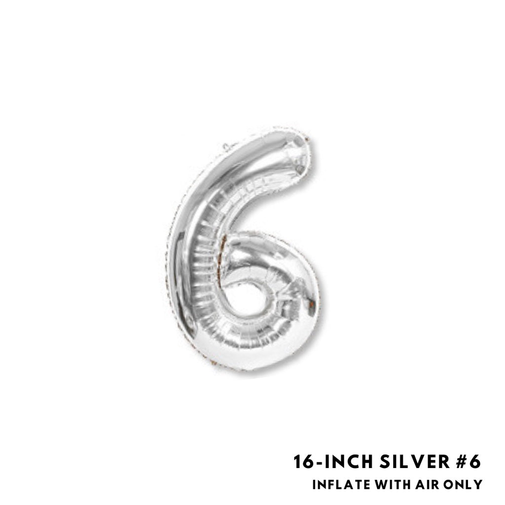 16-inch Silver Letter Foil Number Foil Balloons Air [READY STOCK IN SG]