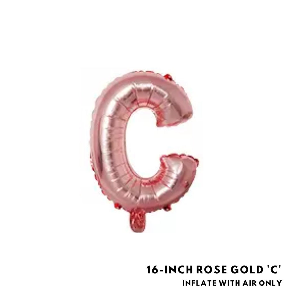 16-inch Rose Gold Letter Foil Number Foil Balloons Air [READY STOCK IN SG]