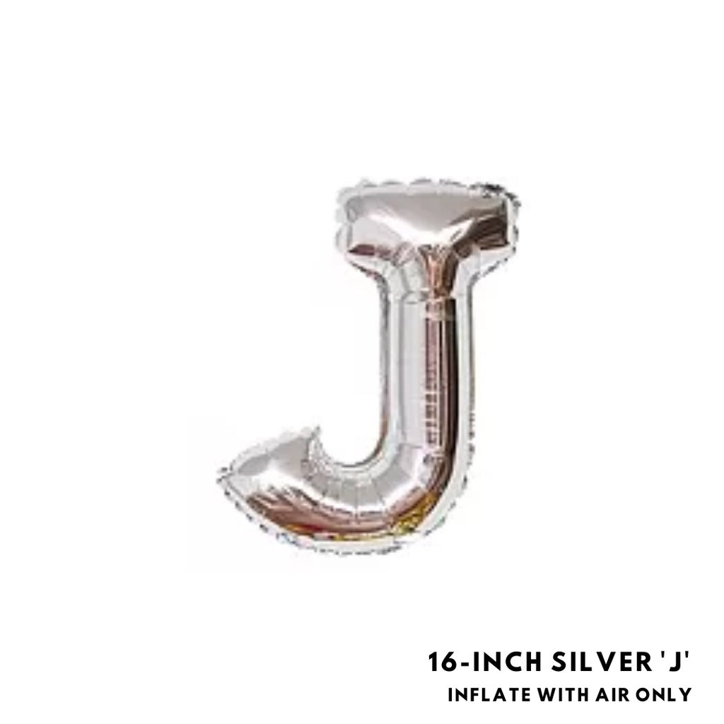16-inch Silver Letter Foil Number Foil Balloons Air [READY STOCK IN SG]