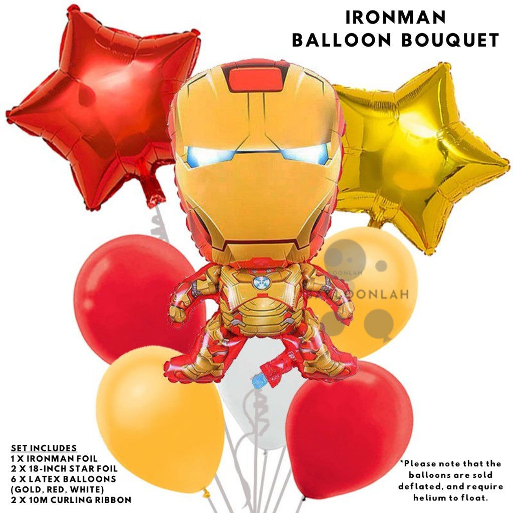 AVENGERS Spiderman Ironman Captain America Foil and Latex Balloon Birthday Set [READY STOCK IN SG]