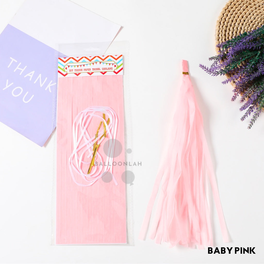 Paper Tassel Garland DIY Birthday Decoration Tissue Paper Garland [READY STOCK IN SG]