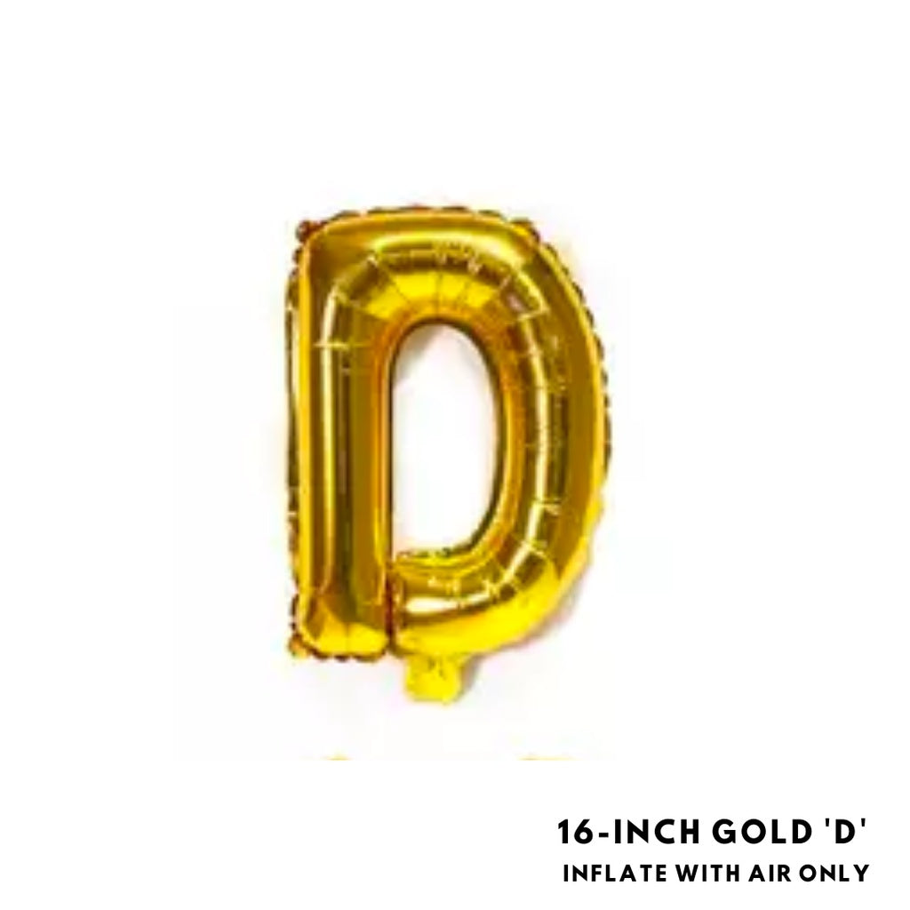 16-inch Gold Letter Foil Number Foil Balloons Air [READY STOCK IN SG]