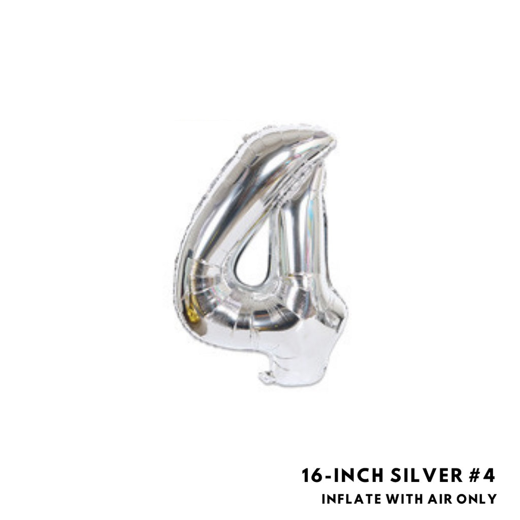 16-inch Silver Letter Foil Number Foil Balloons Air [READY STOCK IN SG]