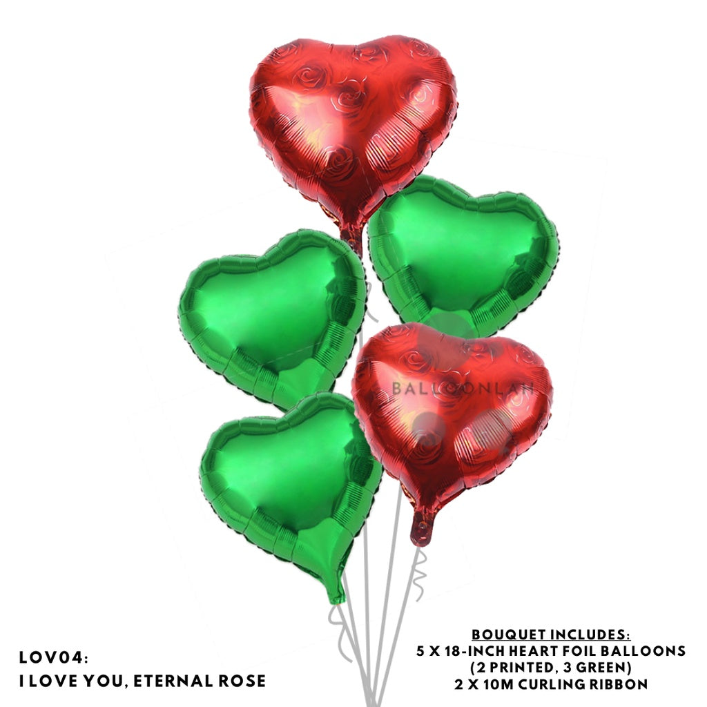 Heart Shaped Balloon Bouquet Birthday Anniversary Proposal [READY STOCK IN SG]