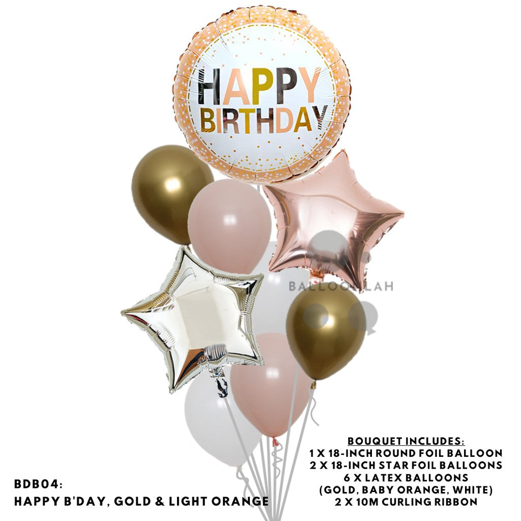 Happy Birthday Classic Foil Balloon Latex Balloon Bouquet [READY STOCK IN SG]