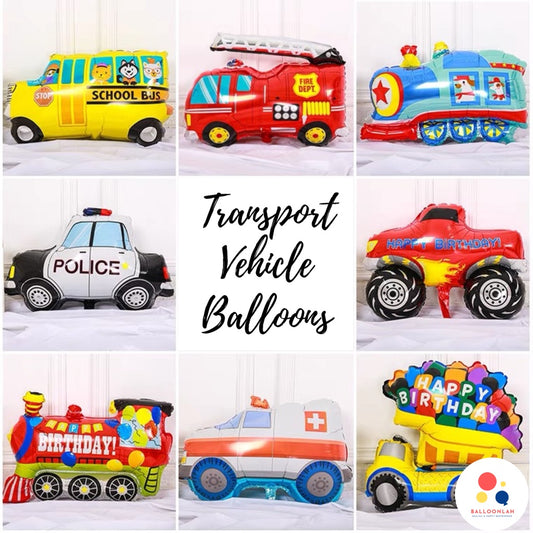 TRANSPORT Vehicles Truck Engine Car Balloon Garland Birthday Decoration [READY STOCK IN SG]