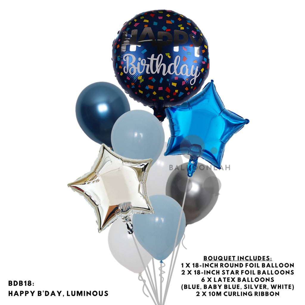 Happy Birthday Classic Foil Balloon Latex Balloon Bouquet [READY STOCK IN SG]