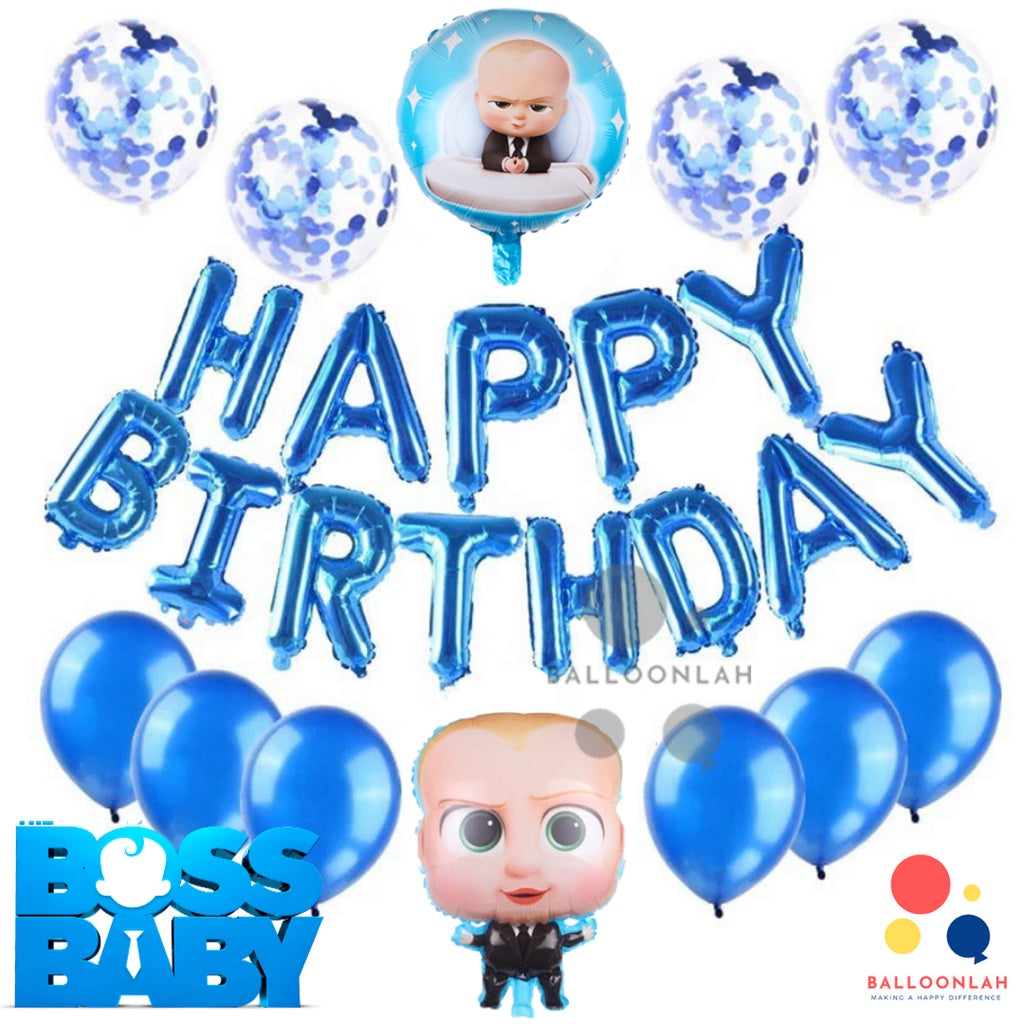 💙  BOSS BABY Cartoon Themed Foil Latex Balloons [READY STOCK IN SG]