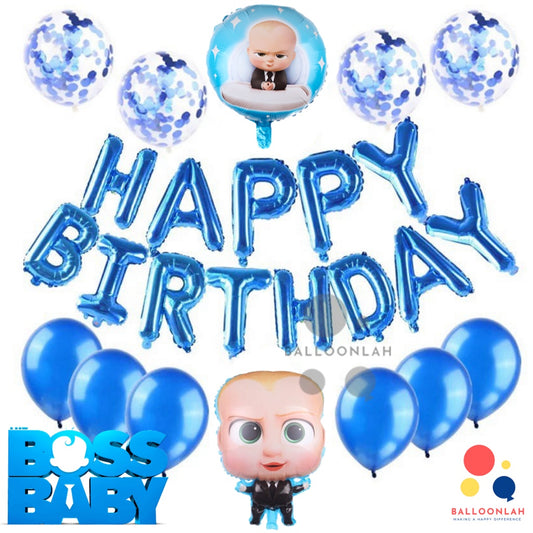💙  BOSS BABY Cartoon Themed Foil Latex Balloons [READY STOCK IN SG]