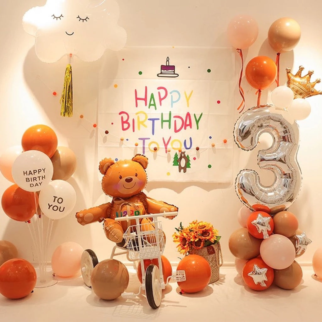 3D Bear Foil Balloon Airwalker Birthday Party Decoration Bear [READY STOCK IN SG]