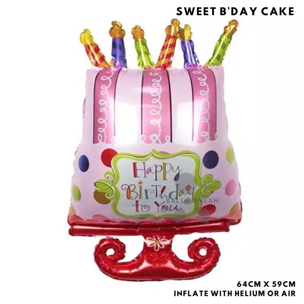 Birthday Cake Foil Balloon Birthday Decoration [READY STOCK IN SG]
