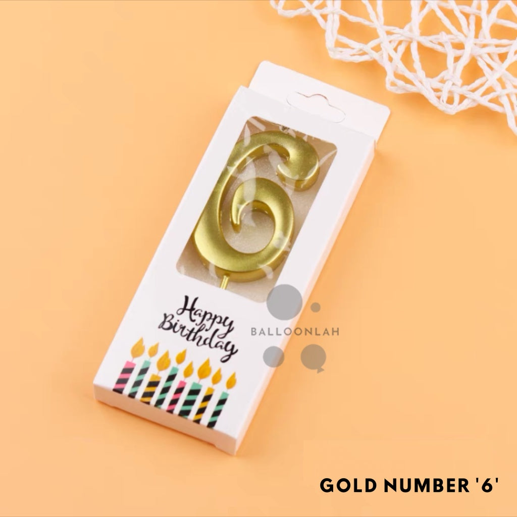 NUMBER Candle Birthday Candles Parties Gold Silver [READY STOCK IN SG]