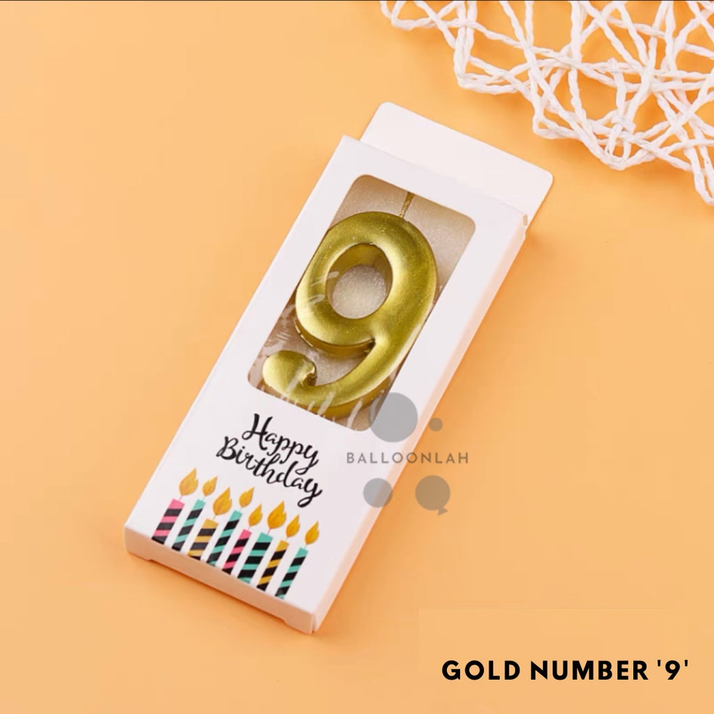 NUMBER Candle Birthday Candles Parties Gold Silver [READY STOCK IN SG]