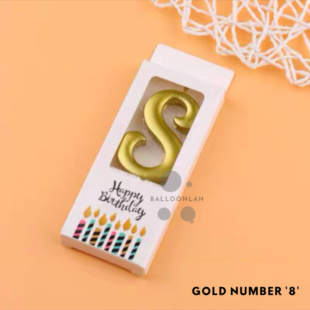 NUMBER Candle Birthday Candles Parties Gold Silver [READY STOCK IN SG]