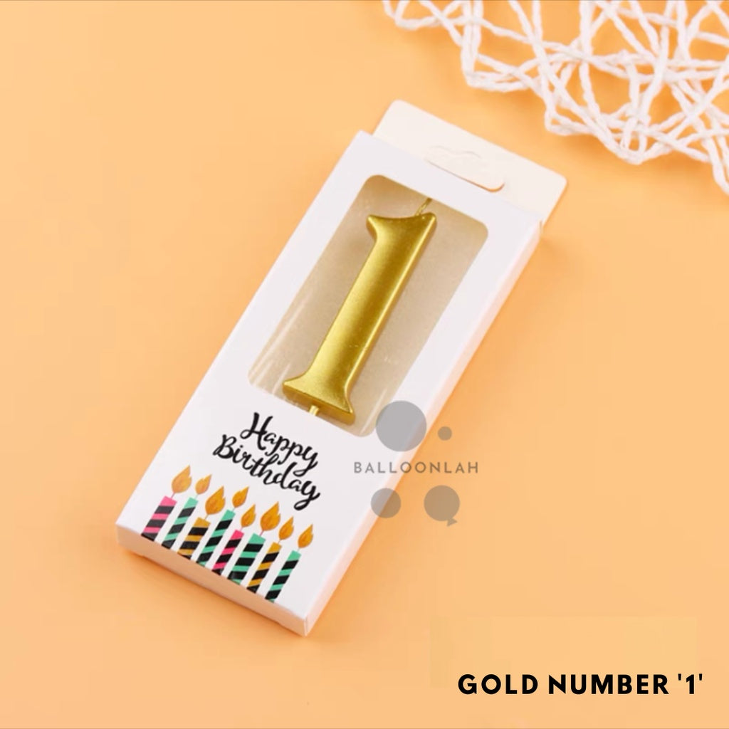 NUMBER Candle Birthday Candles Parties Gold Silver [READY STOCK IN SG]