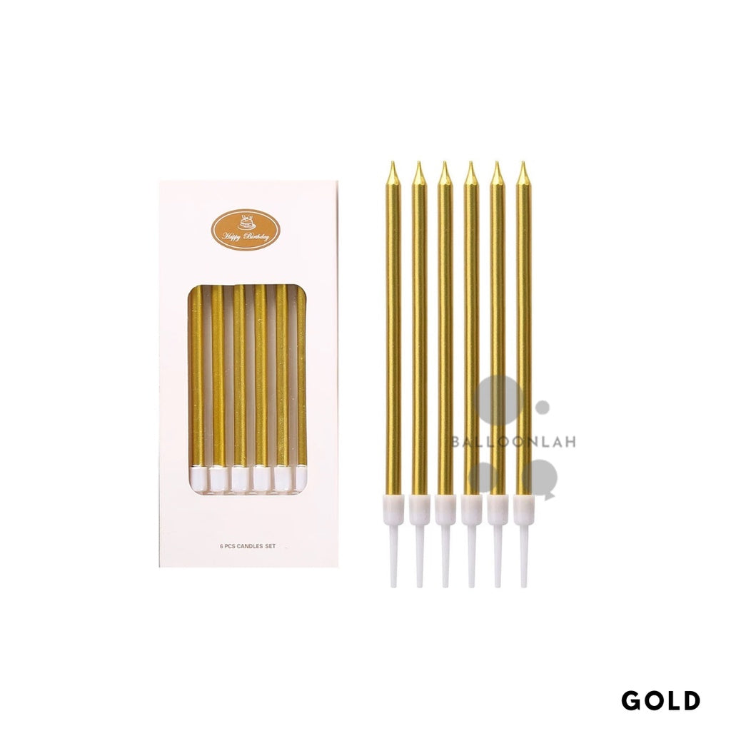PENCIL Candle Birthday Candles Parties Gold Silver Champagne Rose Pink [READY STOCK IN SG]