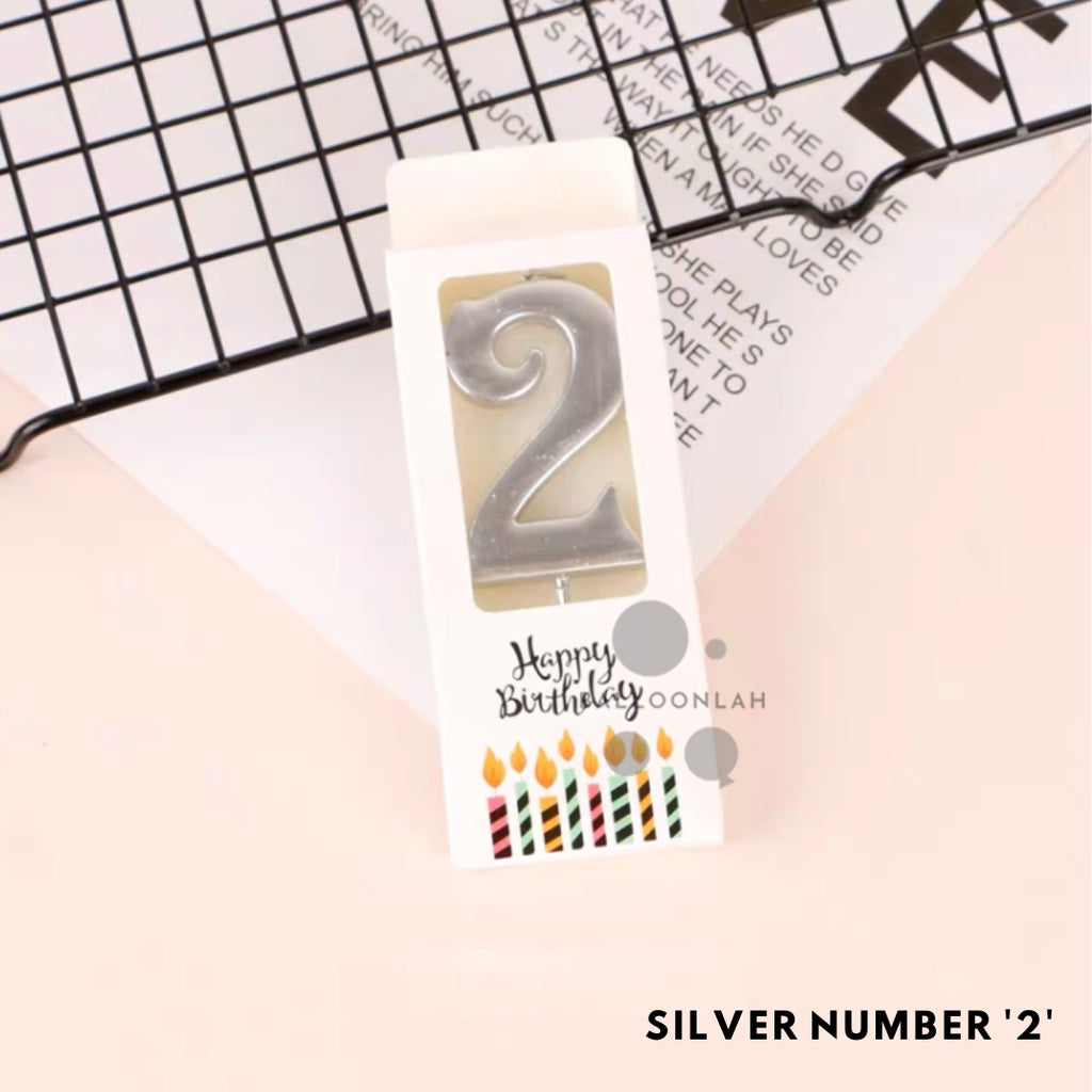 NUMBER Candle Birthday Candles Parties Gold Silver [READY STOCK IN SG]