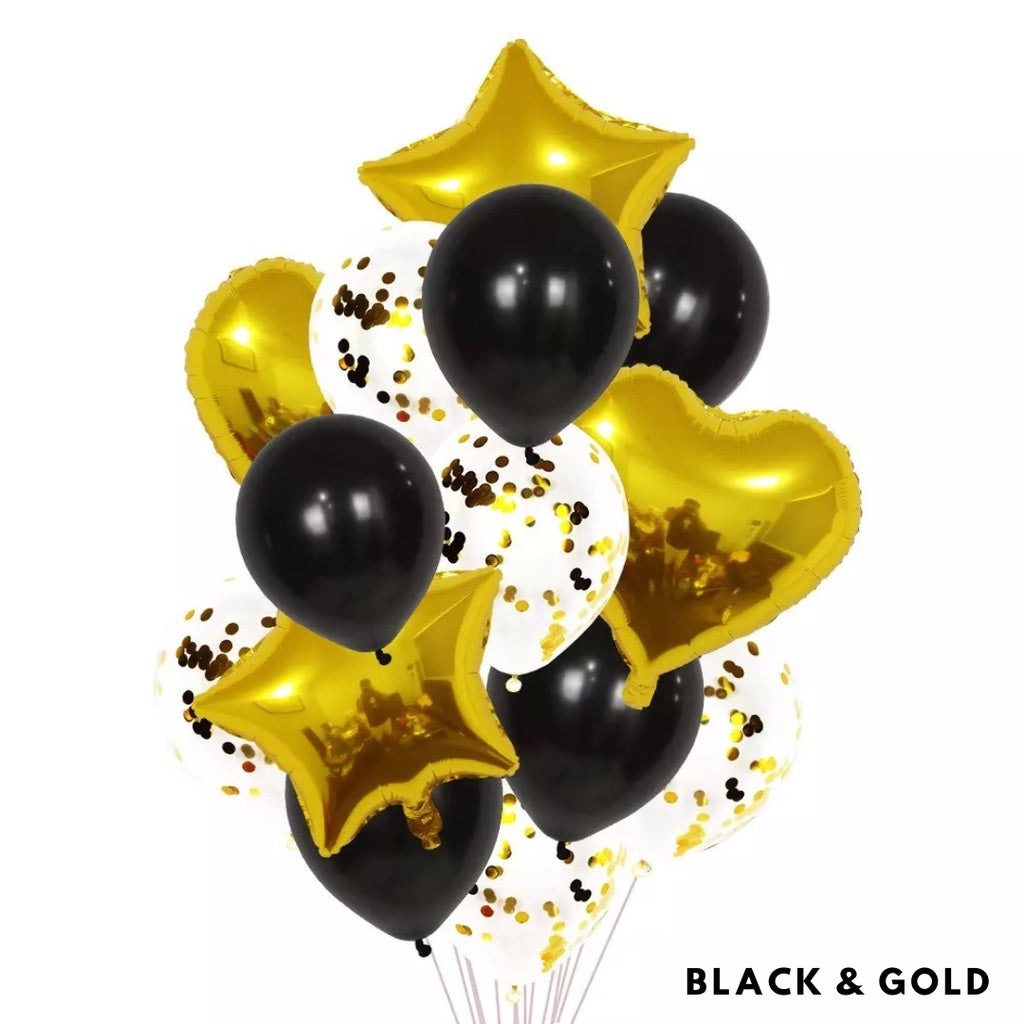 14pc Star Heart Foil Balloon Latex Balloon Bouquet Birthday [READY STOCK IN SG]
