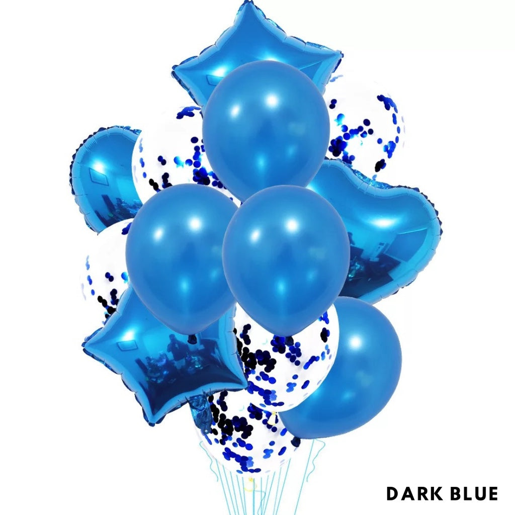 14pc Star Heart Foil Balloon Latex Balloon Bouquet Birthday [READY STOCK IN SG]