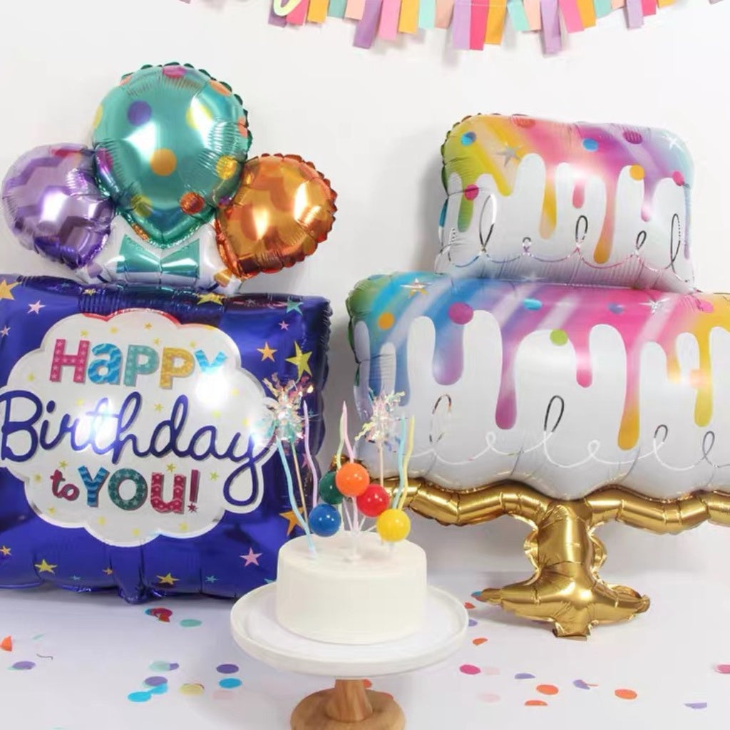 Birthday Cake Foil Balloon Birthday Decoration [READY STOCK IN SG]